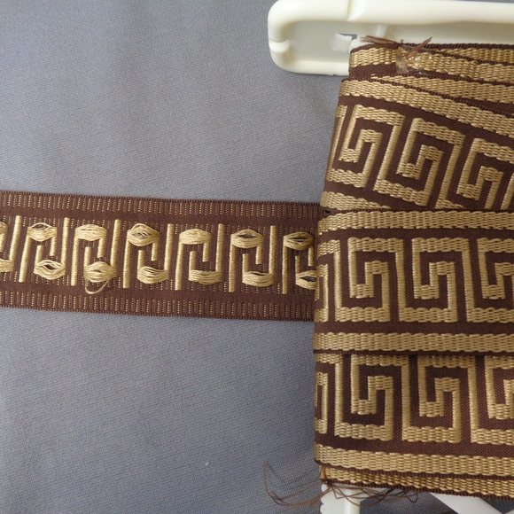 1-3/4" Greek Key Jacquard Woven Ribbon Trim 20+ yds - Picture 7 of 10